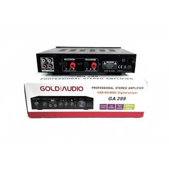 Gold Audio GA299 USB-SD-Mikrofon Girişli 200Watt Stereo Anfi